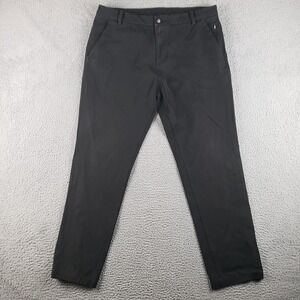 Lululemon Commission Pants Mens 38 (36x30) Gray Black Stretch Activewear
